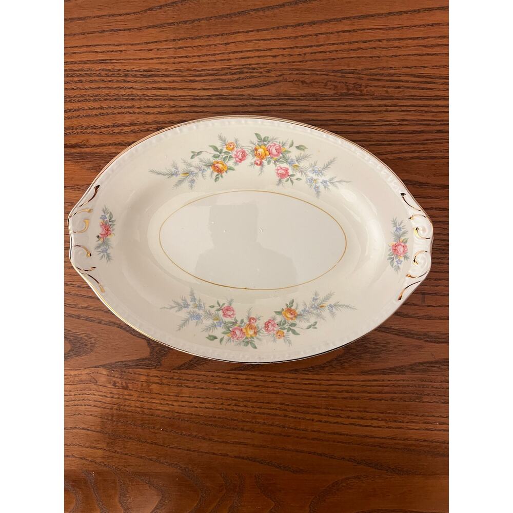 Vintage 1952 Homer Laughlin Eggshell Georgian "Ferndale" Oval Relish pickle dish